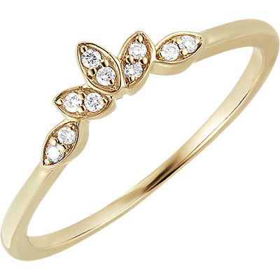 Bague Or Jaune 18 Carats Avec Zircone Cubique - Taille 6,5 - Poids 4,72g - Occasion
