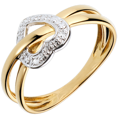 scheme widower wisdom Inel Inimă - Aur alb şi aur galben 18 carate - Diamant - C1226