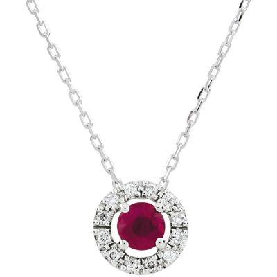 white gold diamond and ruby necklace