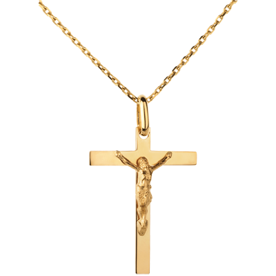 Croce con Gesù Cristo - Oro giallo - 18 carati : gioielli Edenly