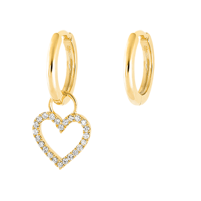 A pair of Mix earrings in 18 carat yellow gold