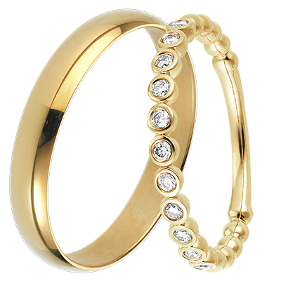Pure & Fleur de Sel Duo Wedding Rings