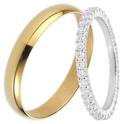 Pure & Radieuse duo ringen – geel- & witgoud en diamanten – 18 karaat Pure & Radieuse duo ringen – geel- & witgoud en diamanten – 18 karaat