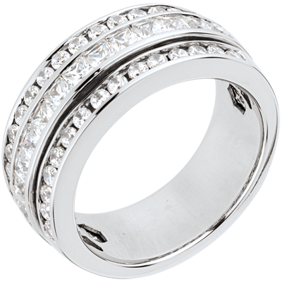 3.4 karaat natuurlijke diamant trouwring • massief 18K witgoud • hartvormige diamant eternity ring • unisex handgemaakte sieraden • E VS Sieraden Ringen Bruiloft & Verloving Trouwringen 