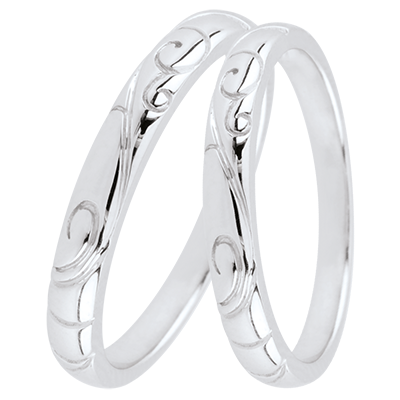 Triba Duo Wedding Bands – White Gold – 9 Carat Triba Duo Wedding Bands – White Gold – 9 Carat