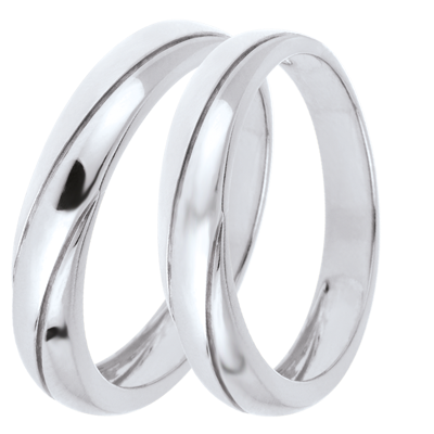 Wedding Rings Duo Saturn Trilogy -White gold